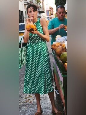 Boden Green Geometric Dress - With Pockets!